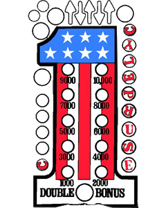 2 Decals for Bumper Caps Bally EVEL KNIEVIL Pinball Machine 