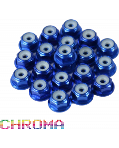 Chroma Blue Anodized #6-32 Lock Nuts