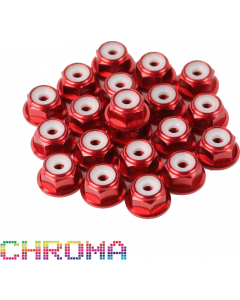 Chroma Red Anodized #6-32 Lock Nuts