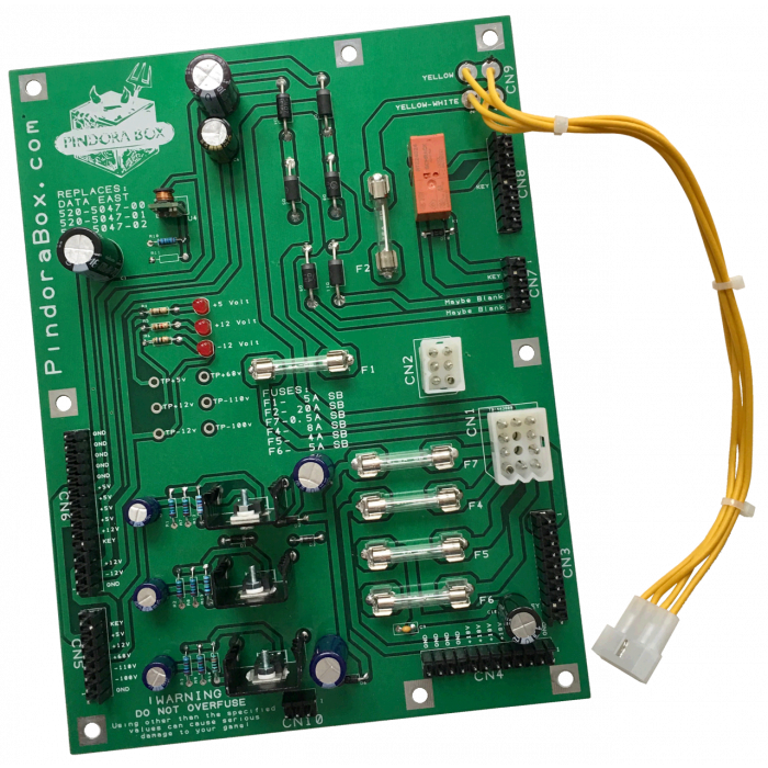 Free Shipping New Data East Power Supply Board for Pinball Machines 