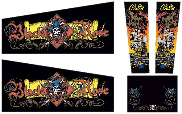 Black Rose Cabinet Decals (Next Gen)