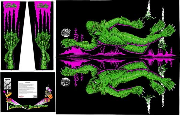 Creature from the Black Lagoon Cabinet Decal Set By Toxic Brain