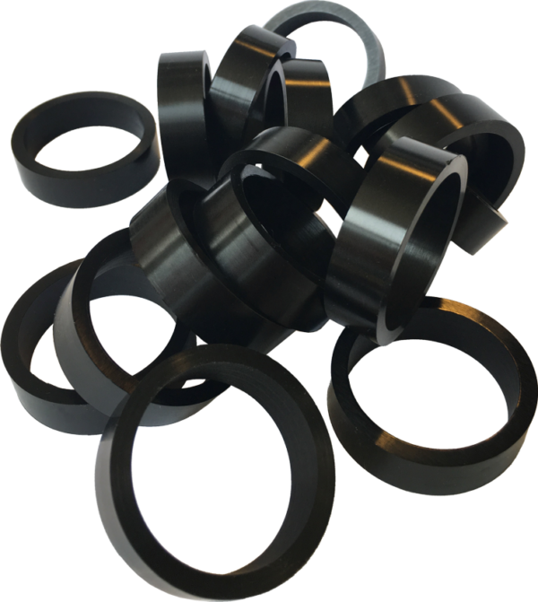 Silicone Flipper Rubber 1 1/2" x 1/2" Black