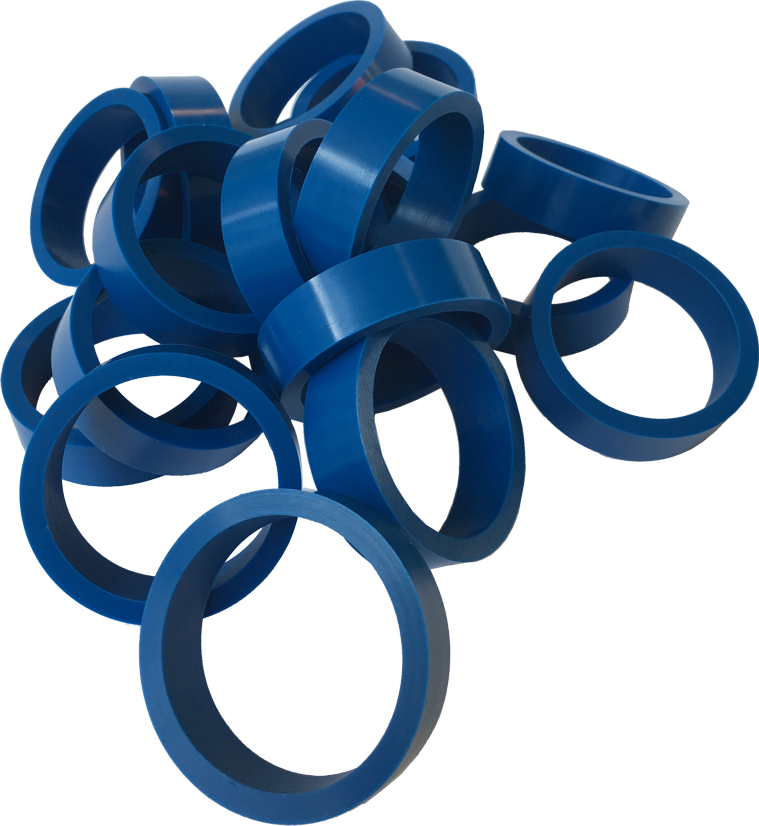 Silicone Flipper Rubber 1 1/2" x 1/2" Blue