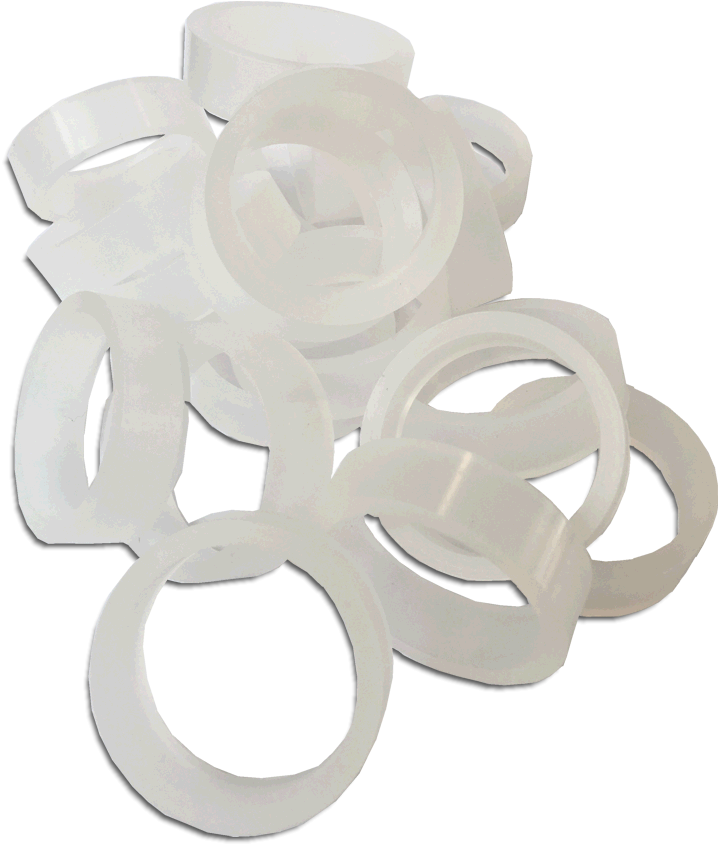 Silicone Flipper Rubber 1 1/2" x 1/2" Transparant