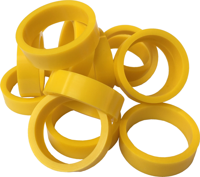 Silicone Flipper Rubber 1 1/2" x 1/2" Yellow
