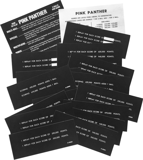Pink Panther Instruction Cards (NOS)