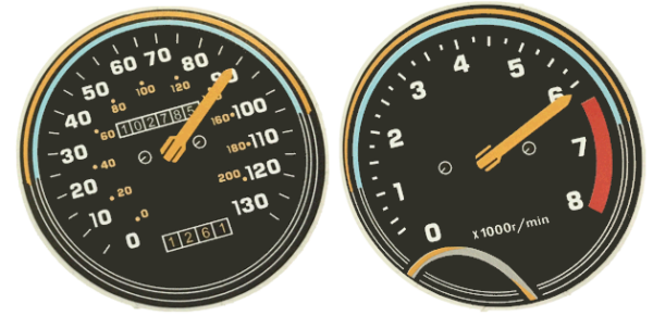 Banzai Run Tacho Meter Overlays