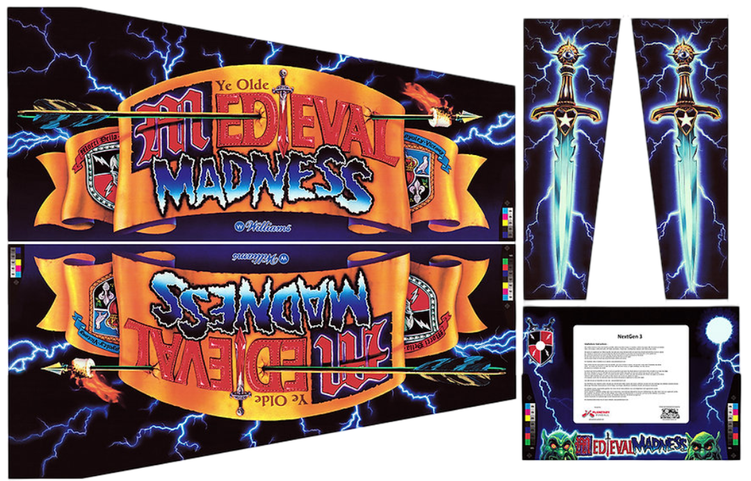 Medieval Madness Cabinet Decal Set By Toxic Brain - Image 1