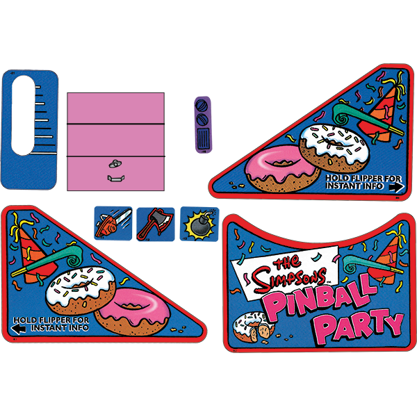 The Simpsons Pinball Party Apron Decal Set